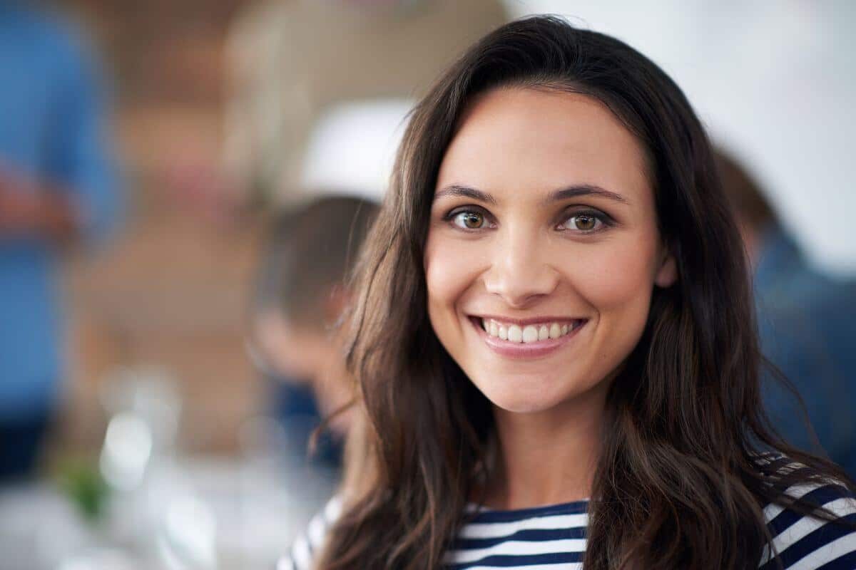 woman smiling showing good oral health
